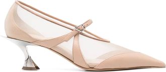 MUGLER 55mm Fang pumps - Beige