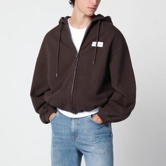 Jacquemus Felpa con cappuccio Corso marrone scuro in cotone