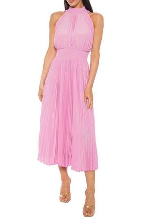 OLEG CASSINI Pleated Sleeveless Midi Dress in Pink at Nordstrom Rack, Size X-Large