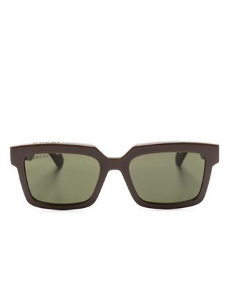 Gucci detachable-lenses square-frame sunglasses - Brown