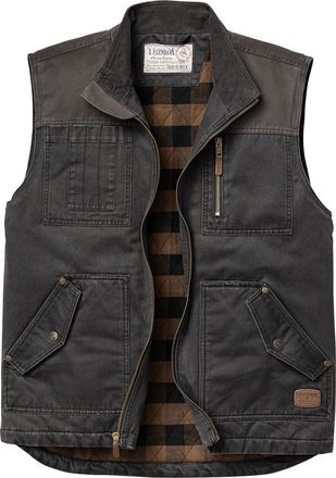 Legendary Whitetails mens Tough as Buck Vest for Men, Work Flannel Lined Hunting Outerwear, Casual Western Insulated Zip Up, Black, Medium