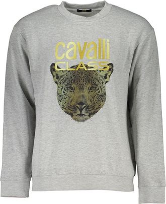 Cavalli Gray Cotton Men Mens Sweater