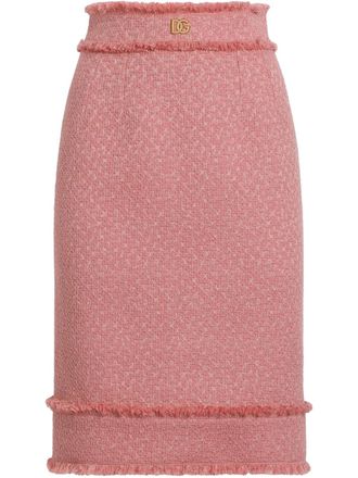 Dolce & Gabbana DNA logo plaque skirt - Pink