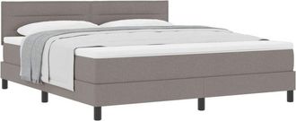 vidaXL Box Spring Bed with Mattress Taupe 180 x 200 cm Fabric vidaXL