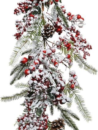 Kaemingk Guirnalda Rama Efecto Hielo Con Bayas 11x20x175cm