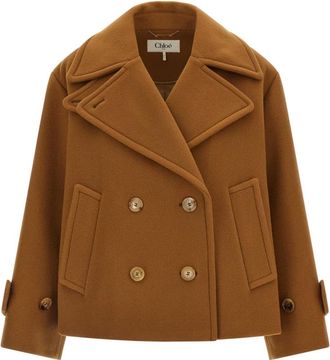 Chlo&eacute; Oversized korte jas - Dames - Mantels - Bruin - Maat: XS Katoen