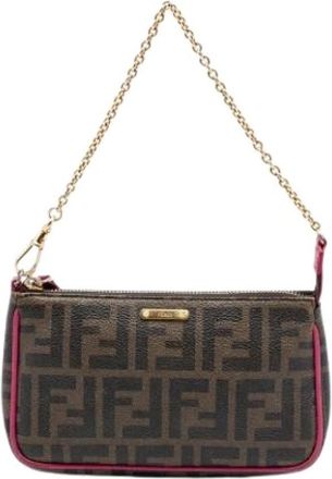 Fendi Pre-owned Mini Shoulder Bag - Dames - Vintage Mini Tas - Bruin - ONE Size - Leer - Vintage