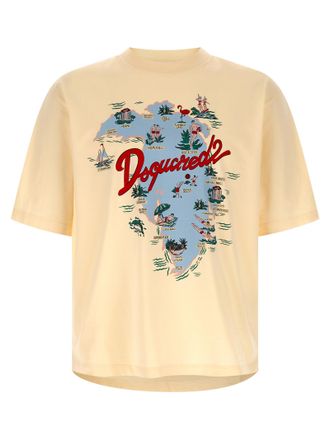 Dsquared2 Beige Cotton Mens T-Shirt