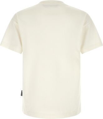 Palm Angels Logo-Embroidered Crew Neck T-shirt - Cream
