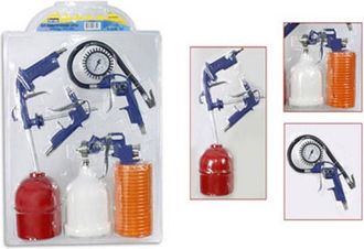 Trade Shop Trade Shop - Kit Utensili Aria Per Compressore 5 Pezzi Aerografo Pistola Tubo Manometro