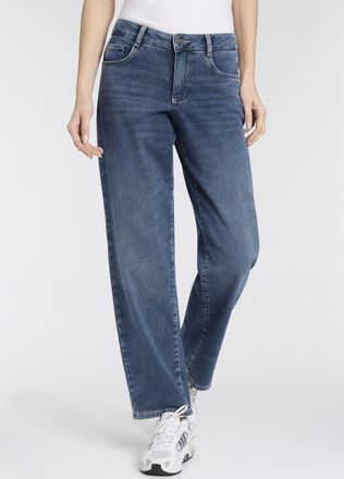 MAC Broeken Straight-Jeans MAC GRACIA, Damen, Gr. 34, L&auml;nge 34, mid blau authentic, Denim/Jeans, Obermaterial: 77% Baumwolle, 10% Polyester, 10% Viskose, 3% Elast