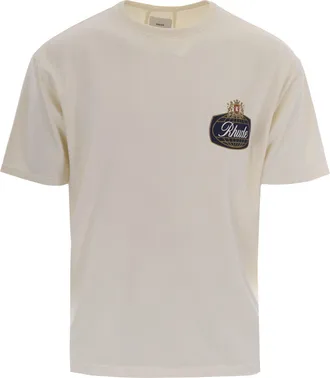 Rhude Washed Vintage White Safari Crest Cotton T-Shirt