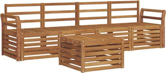 vidaXL Conjunto De Sof&aacute;s De Exterior 5 Uds. Natural Vidaxl