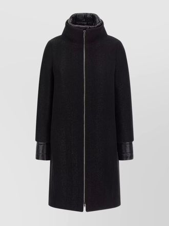 Herno textured wool coat high collar