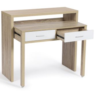 IDMarket Idmarket - Scrivania Allungabile Max In Faggio E Bianco