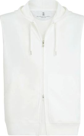 Brunello Cucinelli Felpa smanicata con cappuccio - Toni neutri