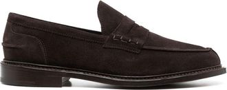 Trickers Adam suede penny loafers - men - Calf Suede/Calf Leather/Calf Leather - 8.5 - Brown