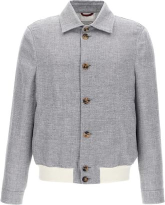 Brunello Cucinelli Light Grey Diagonal Jacket