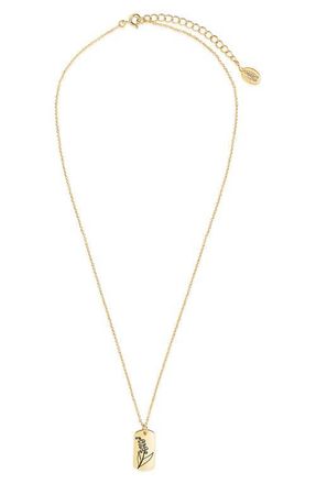 Sterling Forever Birth Flower Pendant Necklace in Gold/May at Nordstrom