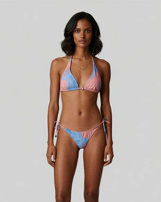Lords of Harlech Monstera Floral Womens Bikini Top in Monstera Floral Coral at Nordstrom, Size Xx-Large