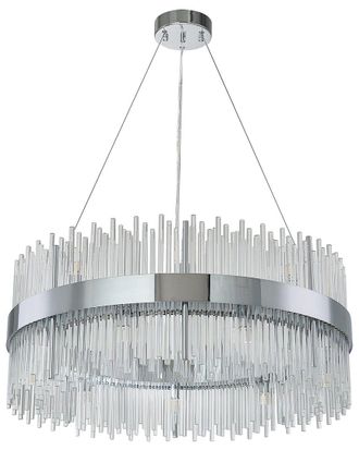Bethel International Stainless Steel Chandelier With Glass Rods