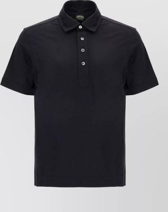 Ermenegildo Zegna short sleeve polo shirt straight cut collar