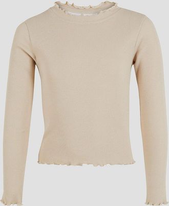 Urban Classics Short Rib Kids Longsleeve wit