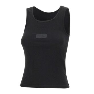 Maison Margiela Sleeveless Tops, female, Black, Size: XS Ribbed Jersey Tank Top