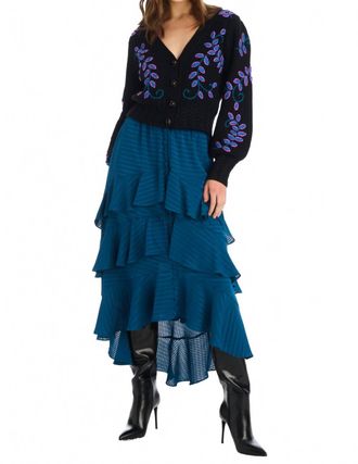 Allison New York Ella Midi Skirt In Deep Teal