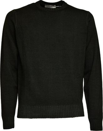 FILIPPO DE LAURENTIIS Loden Maglia Girocollo Nuvola - Heren - Ronde hals truien - Zwart - 3XL - Wol - Truien & Vesten