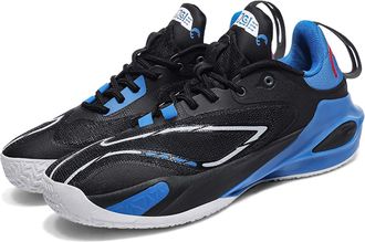 Generic Unisex Basketball Shoes Breathable Rebound Anti Slip Wear-Resistant Shock-Absorbing Fashionable Sports Boots Walking Shoes(Dark Blue,5.5 UK)