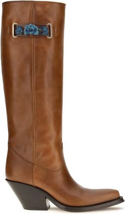 Chlo&eacute; Brown Calf Leather Bos Taurus Over The Womens Knee