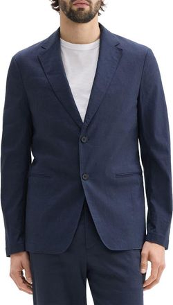 Theory Clinton Navy Stretch Linen Blend Sport Coat in Eclipse at Nordstrom, Size 36