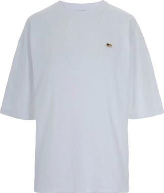 Fiorucci Geborduurde Crew Neck T-shirts en Polos - Dames - T-shirts - Wit - XS - Katoen - Tops