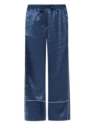 Off-white logo-pattern piped trousers - Blue