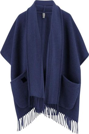 Ferragamo Jassen, Dames, Blauw, ONE Size, Kasjmier, Cashmere Cape