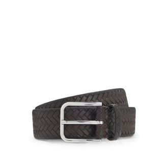 BOSS Pin-buckle belt in woven leather