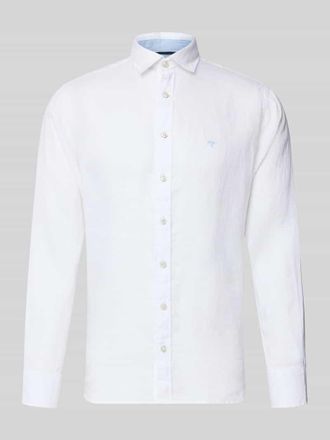 Fynch-Hatton Fynch-Hatton Slim Fit Leinenhemd mit Haifischkragen in Weiss, Gr&ouml;&szlig;e 3XL
