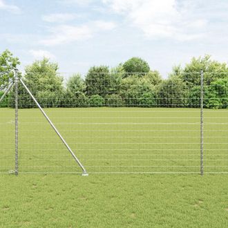 Berkfield Home Euro Fence with 7 Spike Posts 1.5x10 m Galvanised Steel in Silver