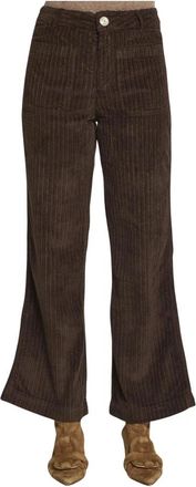 Masscob Wijde broek - Dames - Wijde Broeken - Bruin - XS - Katoen - Broeken