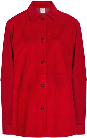 Toteme Suede Overshirt - Red - 38 (UK10 / S)