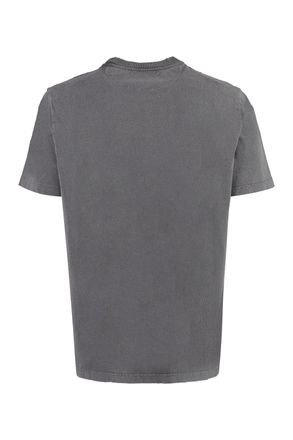 Golden Goose Mens Vintage Logo Cotton T-Shirt Grey T-Shirts And Polos