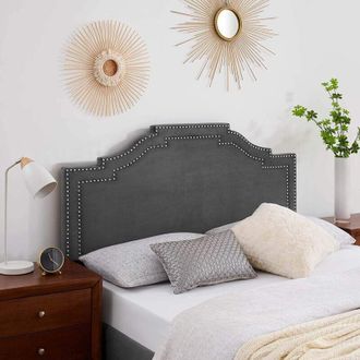 Casa Enrico Steel Plush Super King 26 inch Strutted Headboard