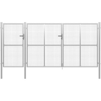 vidaXL Vidaxl - Cancello per Giardino in Acciaio 400x150 cm Argento
