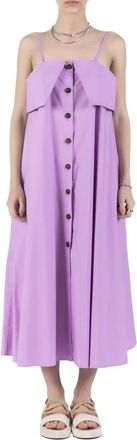 Erika Cavallini Semi Couture Jurk - Dames - Feestkleedjes - Paars - XS - Katoen - Kleedjes