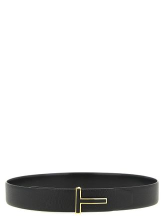 Tom Ford Black T Buckle Reversible Belt
