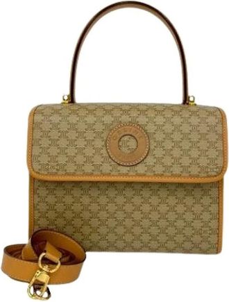 Celine Pre-owned Handbags, female, Brown, Size: ONE SIZE Pre-owned Coated Canvas Satchel