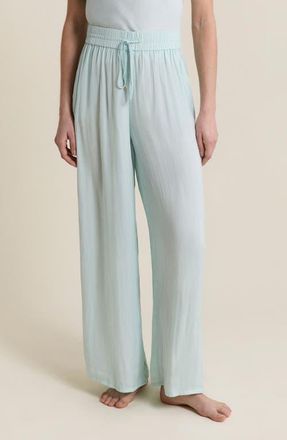 Etam Cheeta Wide Leg Pajama Pants in Blue Green at Nordstrom, Size X-Small