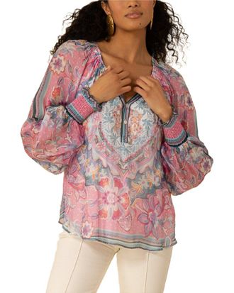 Hale Bob Michaela Silk-Blend Blouse