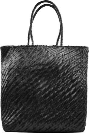 Dragon Diffusion Big 4mm Drill Weave Tas - Dames - Shoppers - Zwart - ONE Size - Leer - Tassen